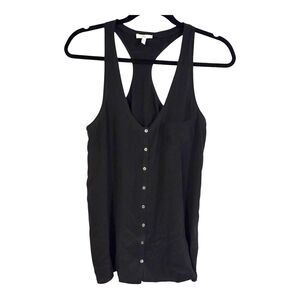 Joie Tank Top Black Women's S Small Silk Sleeveless Blouse V-Neck Buttons